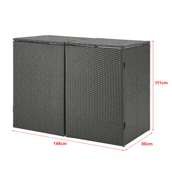 Mülltonnen Verkleidung Widnau für 1/2 Mülltonnen Polyrattan Dunkelgrau [en.casa]