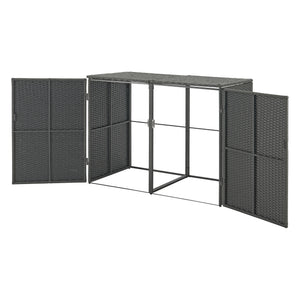 Mülltonnen Verkleidung Widnau für 1/2 Mülltonnen Polyrattan Dunkelgrau [en.casa]