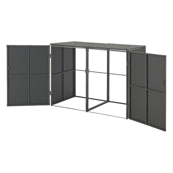 Mülltonnen Verkleidung Widnau für 1/2 Mülltonnen Polyrattan Dunkelgrau [en.casa]