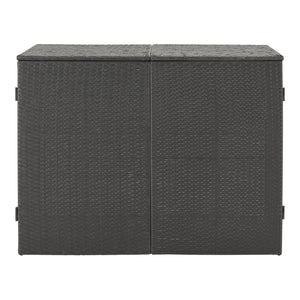 Mülltonnen Verkleidung Widnau für 1/2 Mülltonnen Polyrattan Dunkelgrau [en.casa]