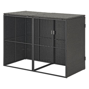 Mülltonnen Verkleidung Widnau für 1/2 Mülltonnen Polyrattan Dunkelgrau [en.casa]
