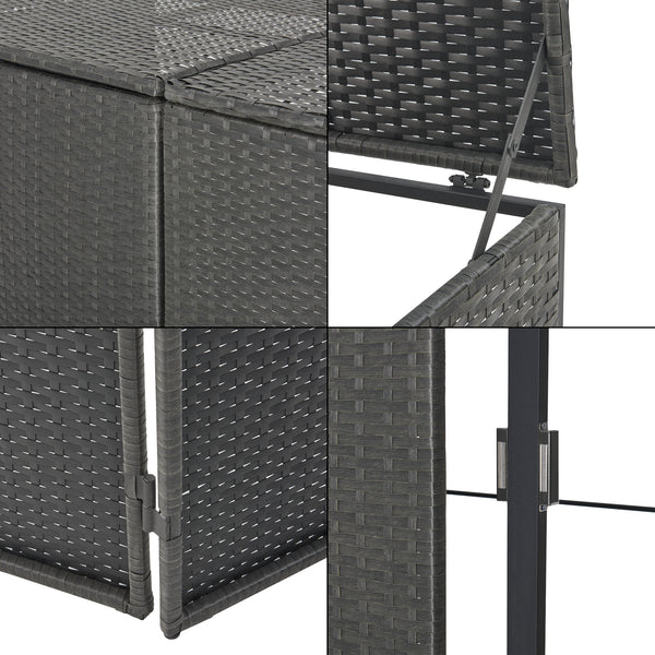 Mülltonnen Verkleidung Widnau für 1/2 Mülltonnen Polyrattan Dunkelgrau [en.casa]