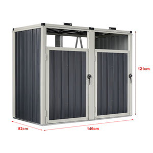 Cache poubelle Tarbek avec porte à poignée gris anthracite [pro.tec]