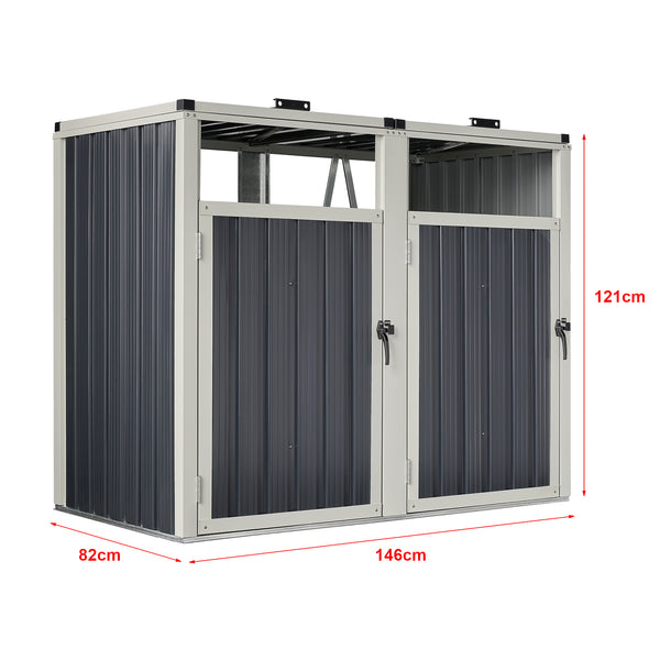 Cache poubelle Tarbek avec porte à poignée gris anthracite [pro.tec]