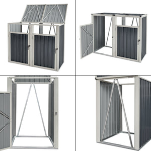 Cache poubelle Tarbek avec porte à poignée gris anthracite [pro.tec]
