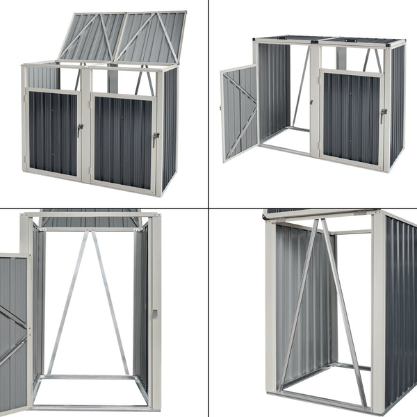 Cache poubelle Tarbek avec porte à poignée gris anthracite [pro.tec]
