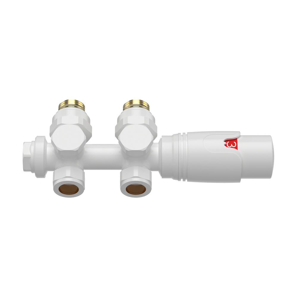 Vanne thermostatique kit multibloc pour radiateur Gloppen laiton [neu.haus]