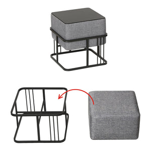 Set 2 Pouf TAS Reversibili Impilabili Seduta Imbottita e Piano Rigido [en.casa] 