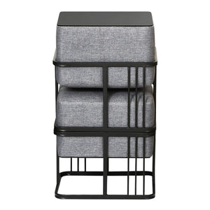 Set 2 Pouf TAS Reversibili Impilabili Seduta Imbottita e Piano Rigido [en.casa] 