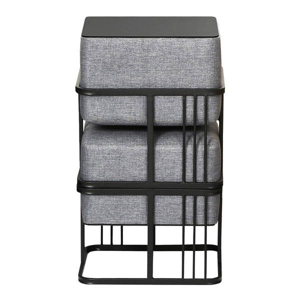 Set 2 Pouf TAS Reversibili Impilabili Seduta Imbottita e Piano Rigido [en.casa] 