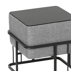 Set 2 Pouf TAS Reversibili Impilabili Seduta Imbottita e Piano Rigido [en.casa] 