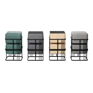 Set 2 Pouf TAS Reversibili Impilabili Seduta Imbottita e Piano Rigido [en.casa] 