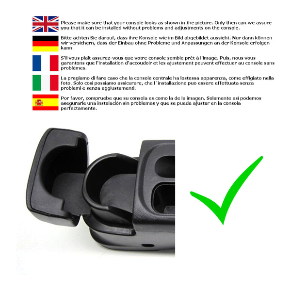 [pro.tec] Bracciolo - Poggiabraccio con vano portaoggetti - imbottito - con vano portaoggetti - Nissan Micra / 3. generazione (K12)