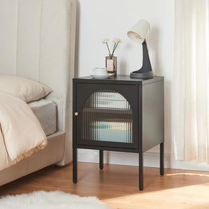 Table de chevet Karlskrona 60x42,5x40 cm noir, mat [en.casa] - premiumXL