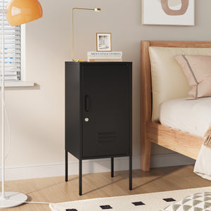 Nachtschrank Hausjärvi 82x35x35 cm Türgriff links Stahl [en.casa]
