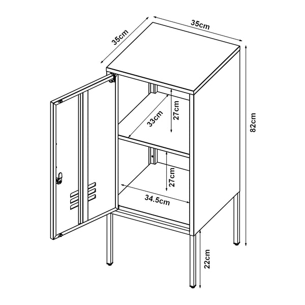 Set di 2 Comodini Hausjärvi con Anta a Destra e Sinistra 82 x 35 x 35 cm [en.casa]