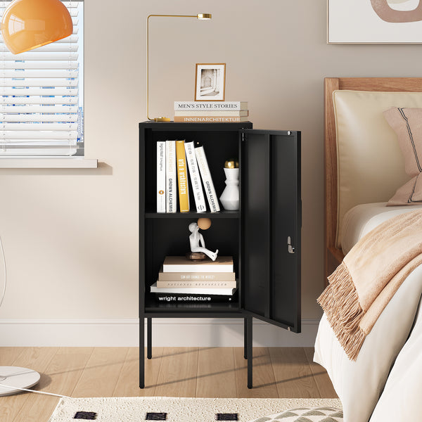 Nachtschrank Hausjärvi 82x35x35 cm Türgriff links Stahl [en.casa]