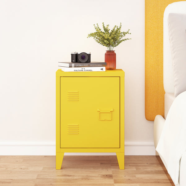 Nachtschrank Inari Türgriff rechts Stahl [en.casa]