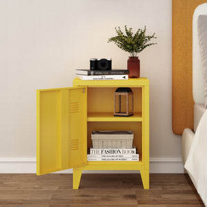 Nachtschrank Inari Türgriff rechts Stahl [en.casa]