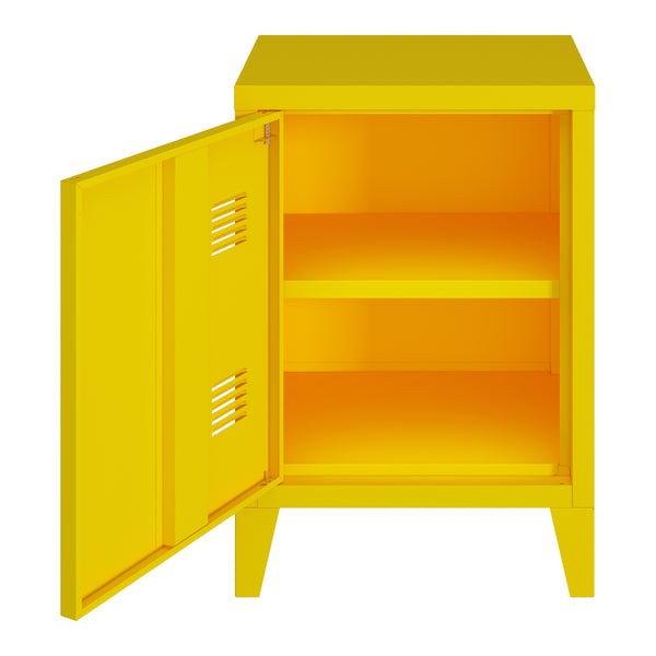 Nachtschrank Inari Türgriff rechts Stahl [en.casa]