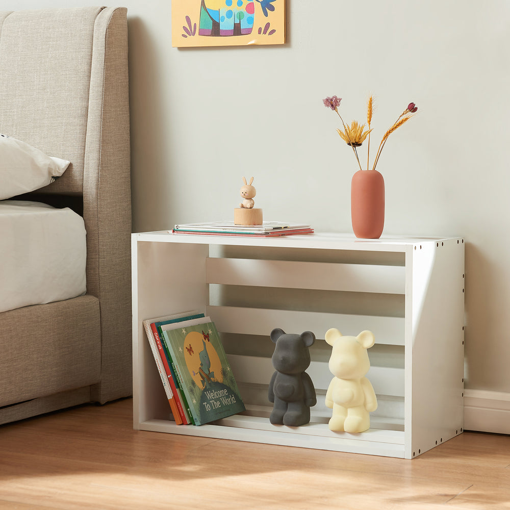 Tavolino Rønde 43x64x33 cm bianco [en.casa] - premiumXL