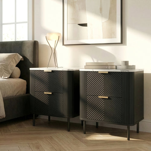 Lot de 2 tables de chevet Olvehok 55 x 52 x 38 cm [en.casa]