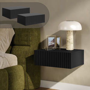 Set di 2 Comodini Sospesi Nand Mobili Notte da Parete con Cassetto [en.casa]