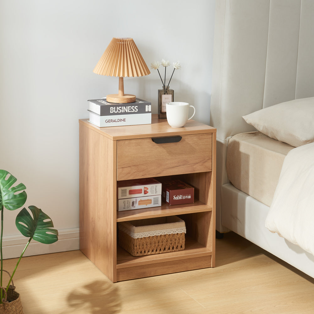 Comodino Varkaus 55x43x40cm effetto rovere [en.casa] - premiumXL