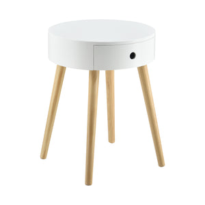 Table de chevet Aurich 50x38x38 cm avec tiroir design rétro blanc en.casa - premiumXL