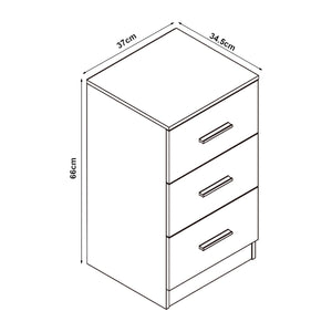 Comodino Aurdal Singolare o in Set da 2 con 3 Cassetti - Vari Colori [en.casa] 