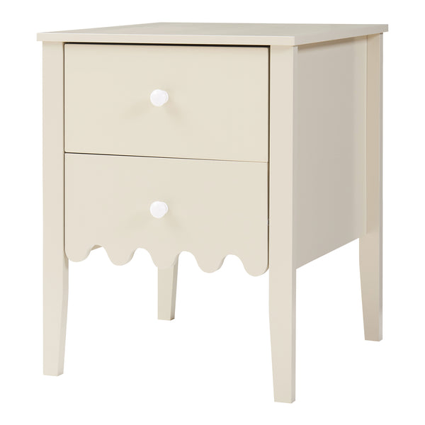 Comodino Luspoo 50 x 40 x 40 cm - Bianco Crema [en.casa]