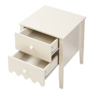 Comodino Luspoo 50 x 40 x 40 cm - Bianco Crema [en.casa]