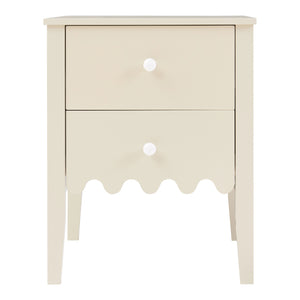 Comodino Luspoo 50 x 40 x 40 cm - Bianco Crema [en.casa]