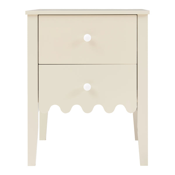 Comodino Luspoo 50 x 40 x 40 cm - Bianco Crema [en.casa]