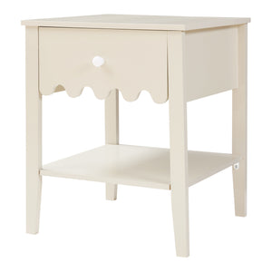 Comodino Luspoo 50 x 40 x 40 cm - Bianco Crema [en.casa]