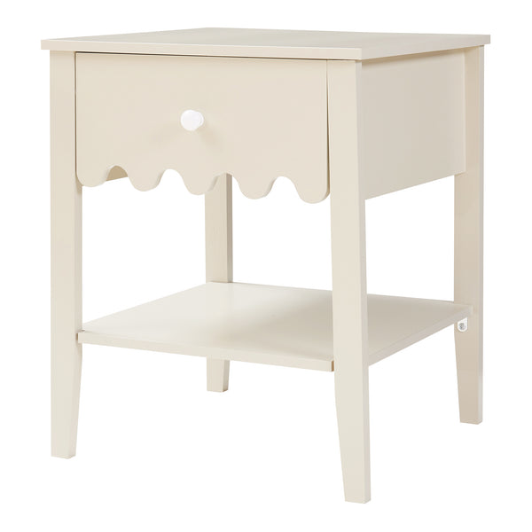 Comodino Luspoo 50 x 40 x 40 cm - Bianco Crema [en.casa]