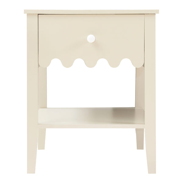 Comodino Luspoo 50 x 40 x 40 cm - Bianco Crema [en.casa]