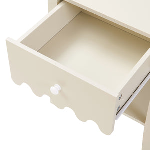 Comodino Luspoo 50 x 40 x 40 cm - Bianco Crema [en.casa]