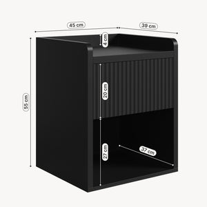 Comodino Nand con Cassetto e Vano Aperto 55x49x39 [en.casa] 