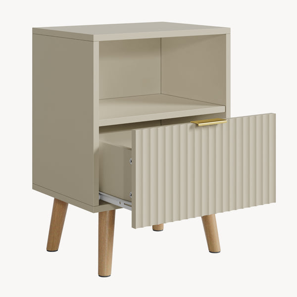 Comodino con Cassetto e Vano Aperto in Set o Singolare [en.casa] 