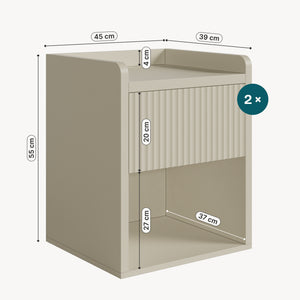 Comodino Nand con Cassetto e Vano Aperto 55x49x39 [en.casa] 