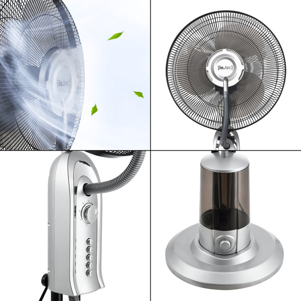 Ventilateur Humidificateur Ninove sur Pied 75 W Plastique plusieurs couleurs [in.tec]