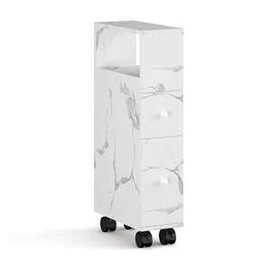 Mobile da Bagno Broreynna a Rotelle con 2 Cassetti 66 x 15 x 33 cm [en.casa]