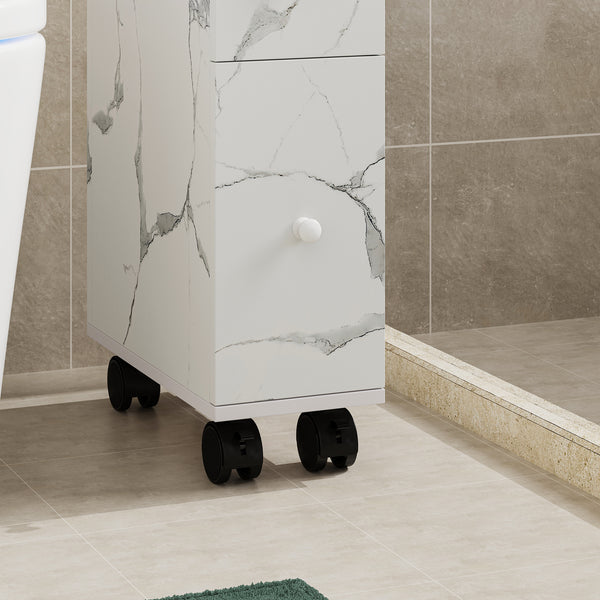 Mobile da Bagno Broreynna a Rotelle con 2 Cassetti 66 x 15 x 33 cm [en.casa]