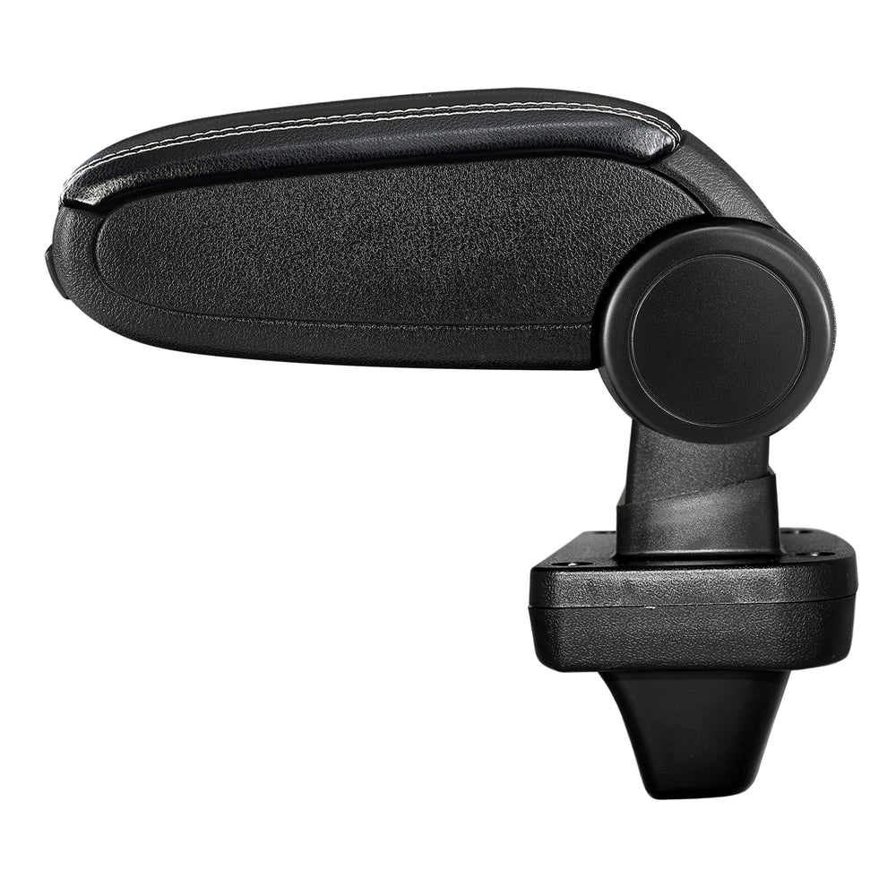 Accoudoir central sur mesure pour Opel Astra K, couvercle en similicuir et tissu noir avec surpiqûres colorées [pro.tec] - premiumXL