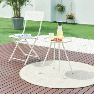 Table d'appoint de jardin Fosen acier 55 x 42 cm [en.casa]