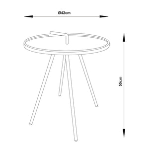 Table d'appoint de jardin Fosen acier 55 x 42 cm [en.casa]