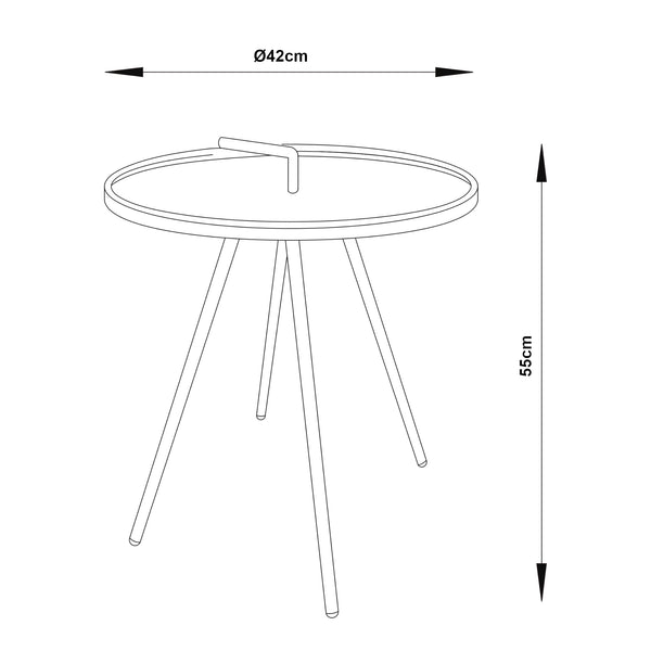 Table d'appoint de jardin Fosen acier 55 x 42 cm [en.casa]