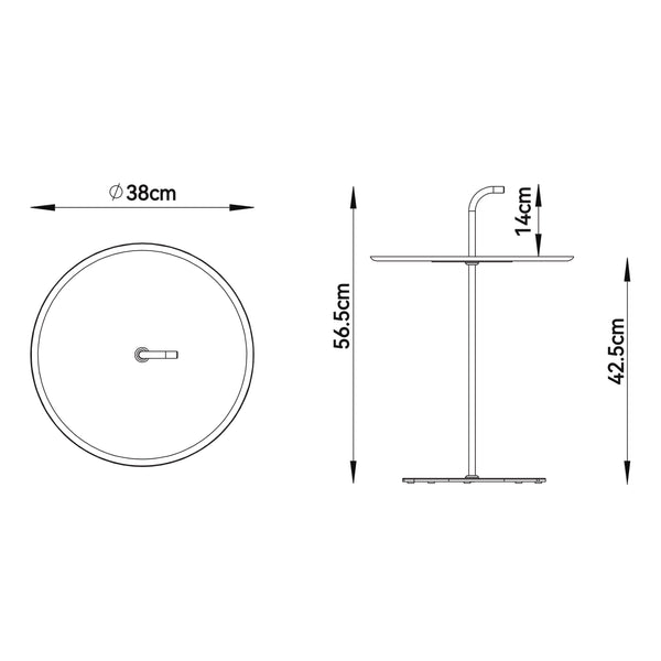 Tavolino Rotondo da Giardino Calimera con Manico casa.pro