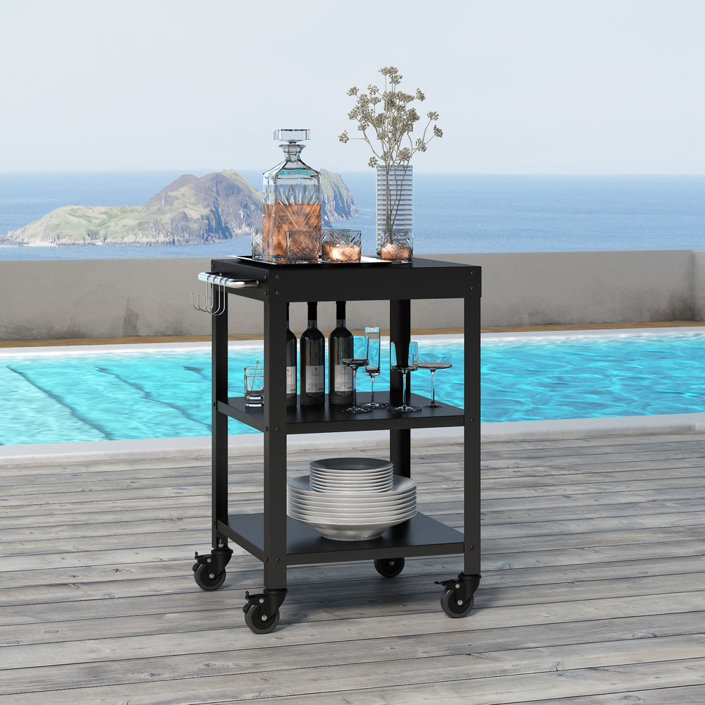 Carrello Portavivande Bolognano di Servizio a 3 Ripiani 81x50x50 cm - casa.pro